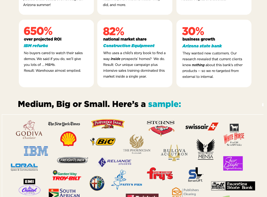 Client logo sample wall